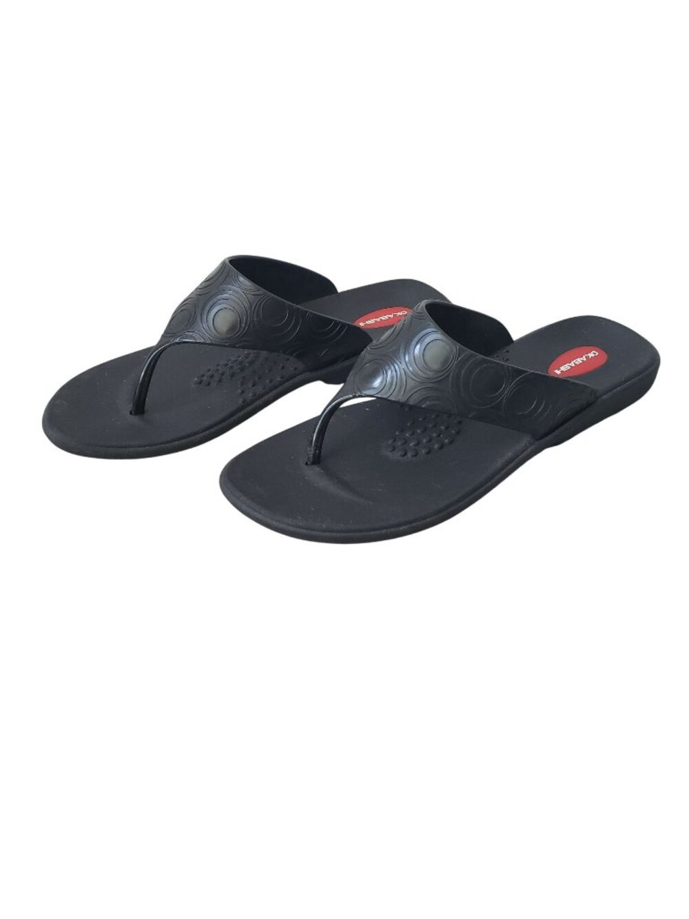 Okabashi Black Flip Flop Thong Orthopedic Sandals Arch Support Womens L - Picture 1 of 9
